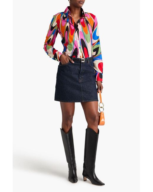 Emilio Pucci Red Printed Cotton Shirt