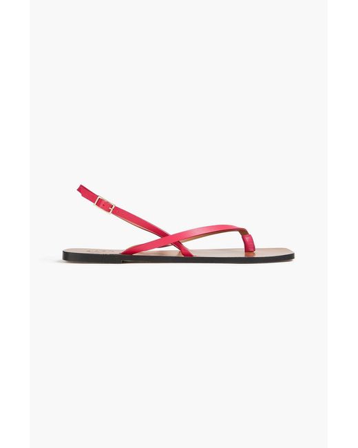 Atp Atelier Pink Teolo Leather Slingback Sandals