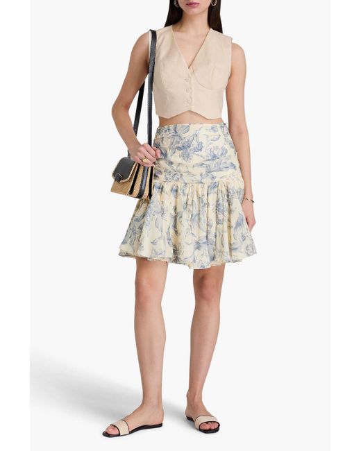 Sandro Natural Cropped Linen-blend Vest