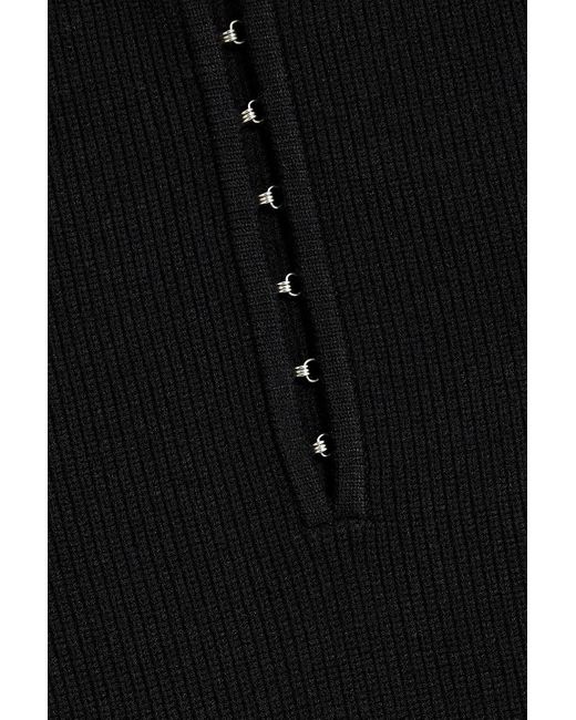 Helmut Lang Black Kleid aus rippstrick