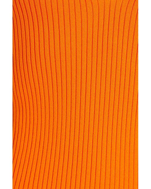 Sandro Orange Logan Ribbed-knit Tank