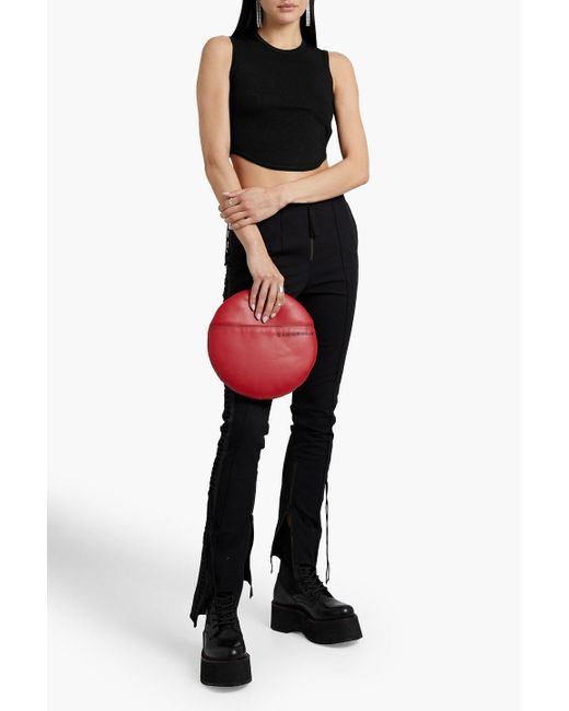 1017 ALYX 9SM Black Capulet Leather-Trimmed Cropped Knitted Top