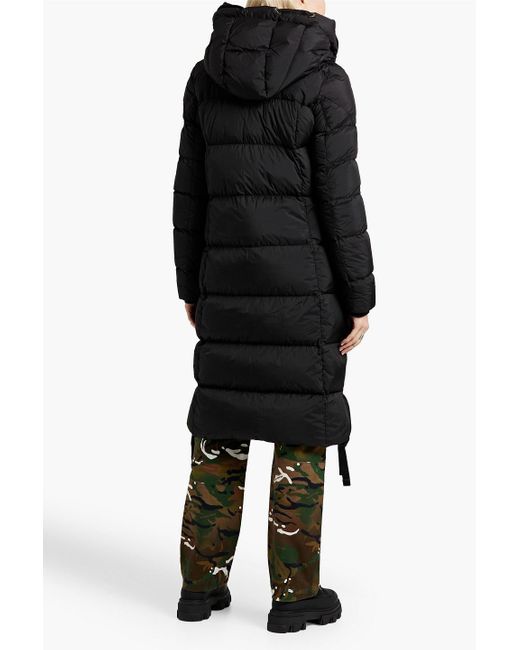 Parajumpers Black Quilted Shell Hooded Down Coat