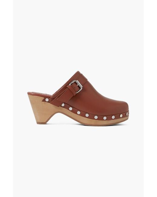 Isabel Marant Brown Titya Studded Leather Clogs