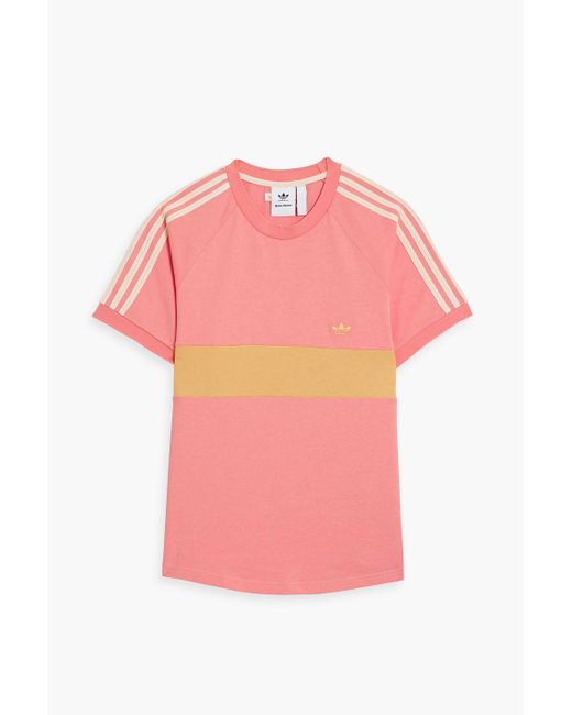 Adidas Originals Pink Striped Cotton-jersey T-shirt for men