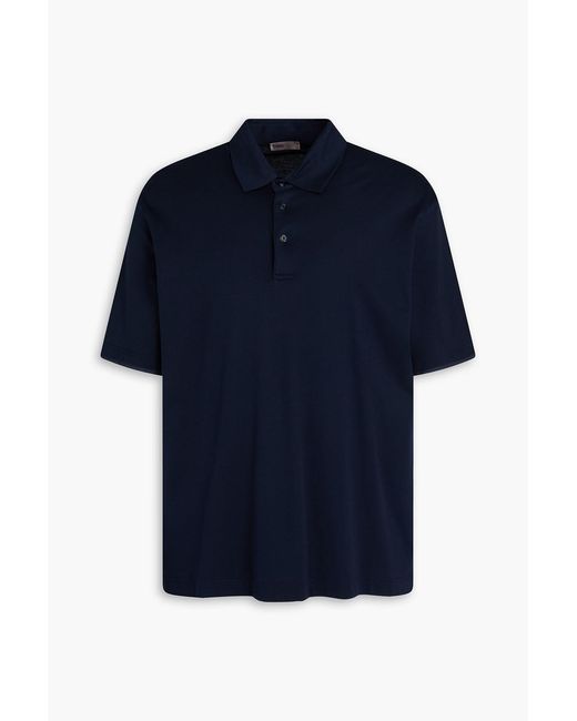 Herno Blue Cotton-Jersey Polo Shirt for men