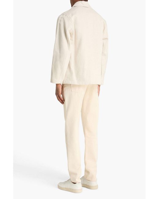 Sandro Natural Cotton And Linen-Blend Drill Jacket for men