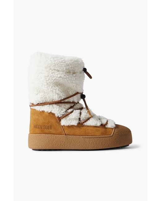Moon Boot White Ltrack Shearling Snow Boots