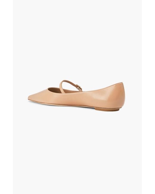 Stuart Weitzman White Emilia Leather Mary Jane Flats