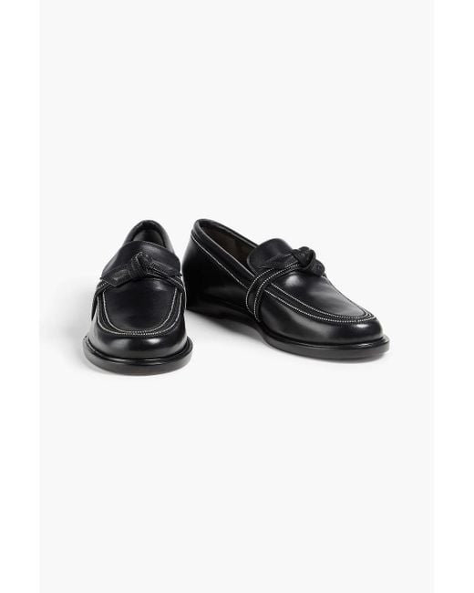 Alexandre Birman Black Loafers "clarita" aus leder mit verzierung und schleife