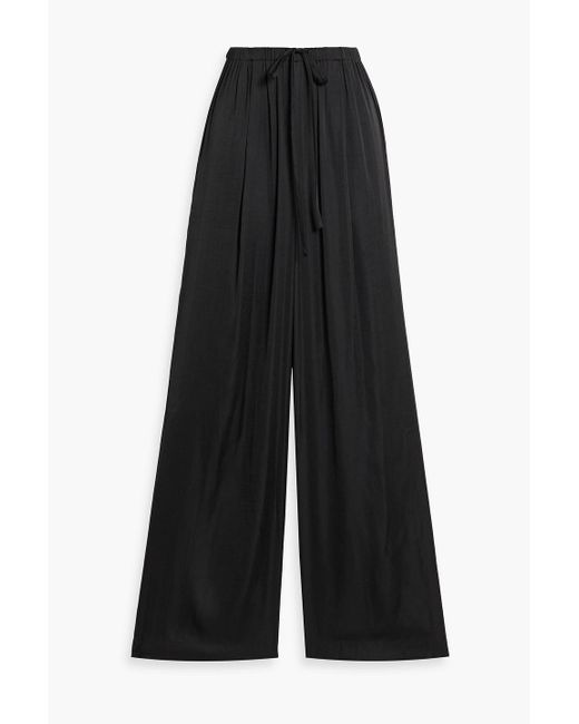 Solid & Striped Black The Ashling Charmeuse Wide-Leg Pants