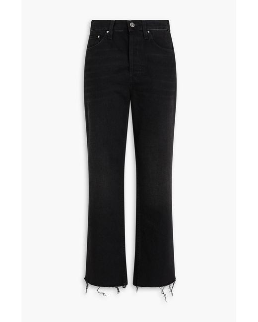 Totême  Black Cropped High-rise Straight-leg Jeans