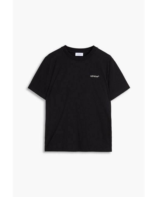 Off-White c/o Virgil Abloh Black Printed Cotton-Jersey T-Shirt for men