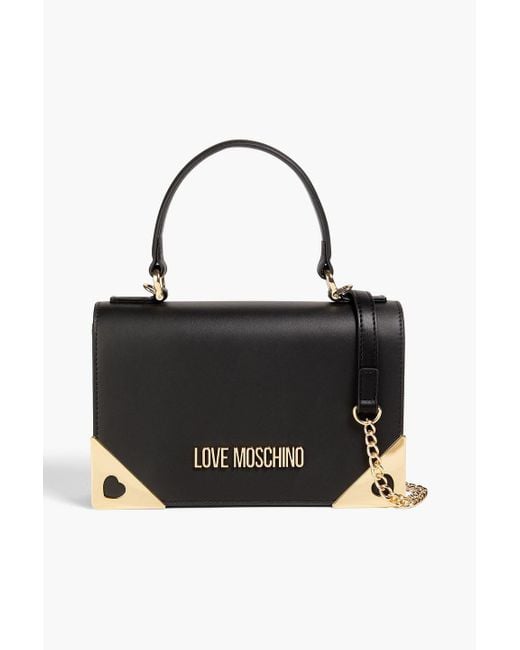 Love Moschino Black Tote bag aus kunstleder mit verzierung