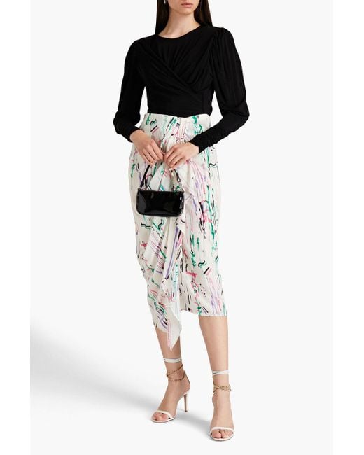 Isabel Marant Black Gerafftes oberteil aus jersey mit wickeleffekt