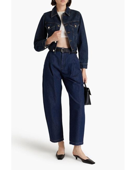 Goldsign Blue Jarvis High-rise Tapered Jeans