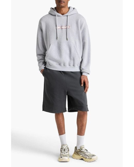 Off-White c/o Virgil Abloh White Printed French Cotton-Terry Hoodie for men