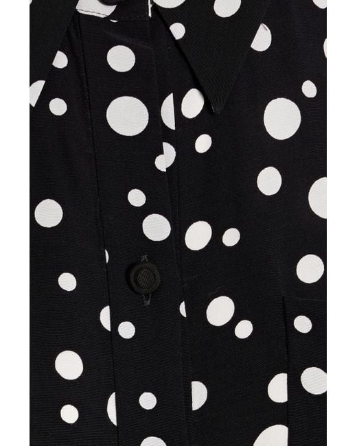 Diane von Furstenberg Black Prita Polka-Dot Crepe De Chine Shirt Dress