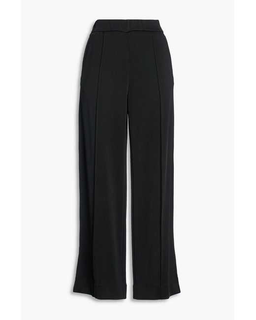 Jil Sander Black Stretch-Knit Wide-Leg Pants