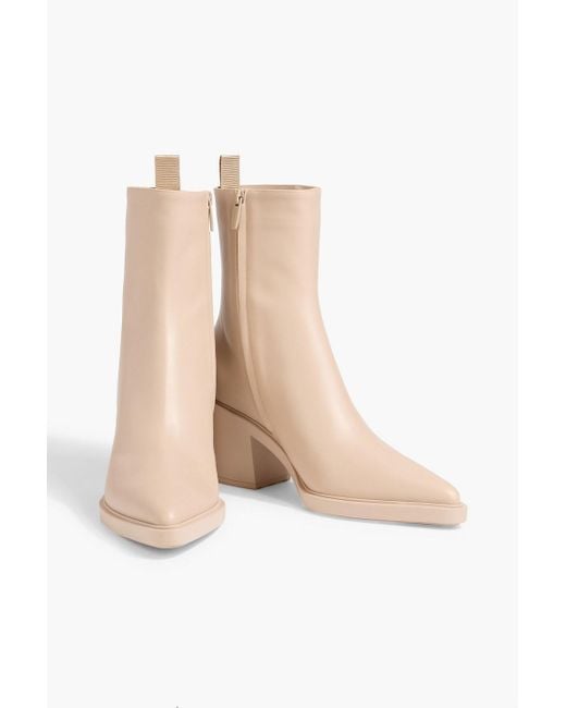 Gianvito Rossi White Dylan Leather Ankle Boots