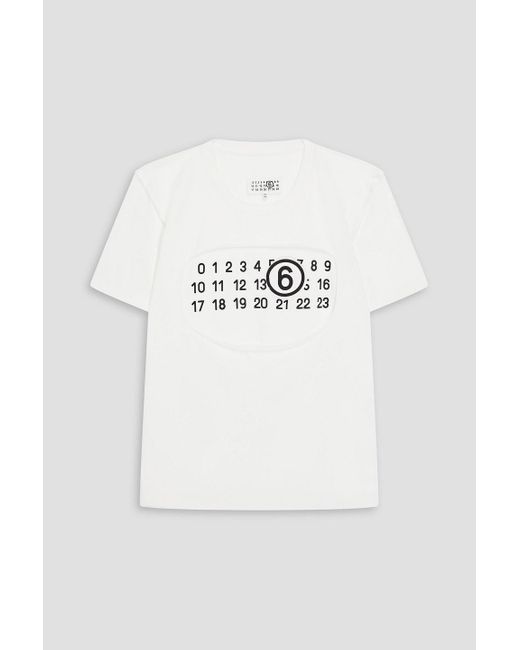 MM6 by Maison Martin Margiela Gray Layered Printed Cotton-Jersey T-Shirt for men
