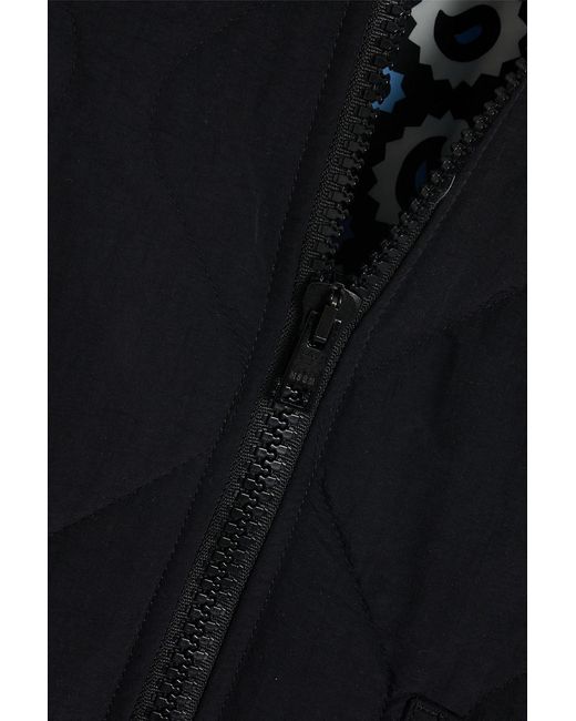 MSGM Black Quilted Shell Bomber Jacket for men