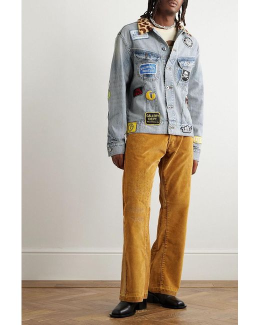 GALLERY DEPT. Blue Headline Logo-Appliquéd Printed Denim Jacket for men