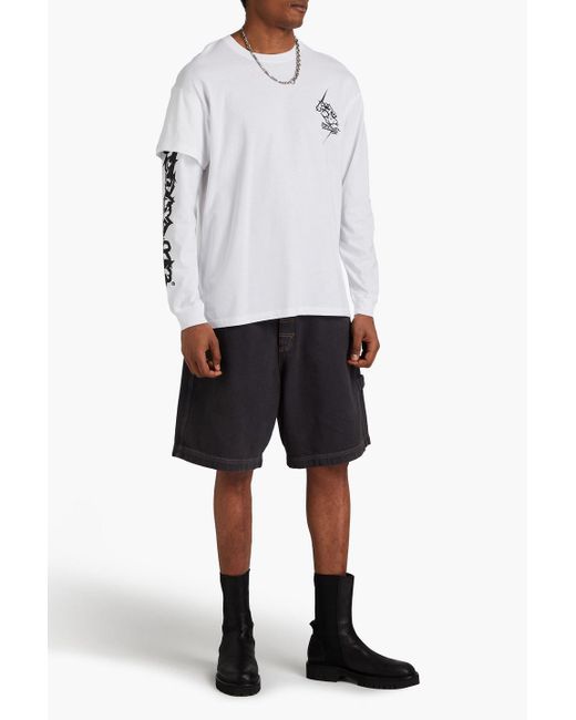 Acronym White Printed Cotton-jersey T-shirt for men