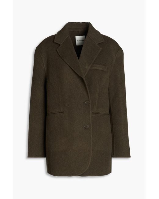 Sandro Green Wool-belnd Felt Coat