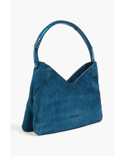 Staud Blue Valerie Suede Shoulder Bag