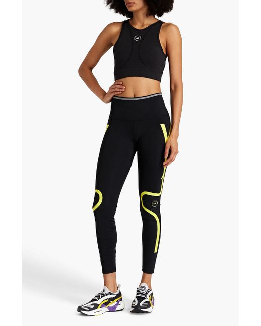 Adidas By Stella McCartney Black Logo-print Stretch leggings