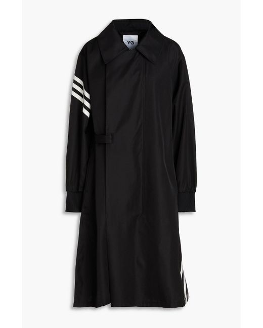 Y-3 Black Striped Shell Trench Coat