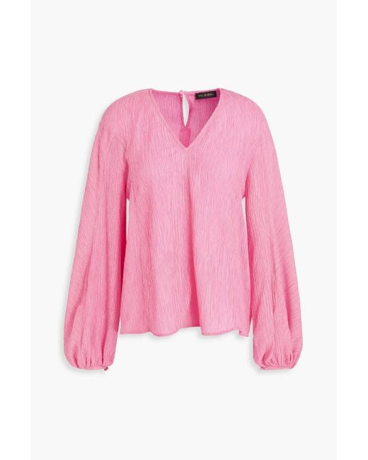 Stine Goya Pink Ida Crinkled Lyocell-Blend Blouse