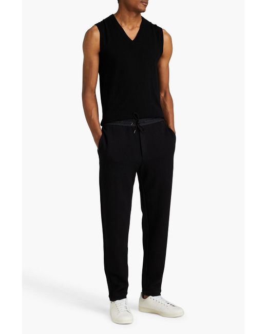 Emporio Armani Track pants aus jersey mit shell-besatz in Black für Herren