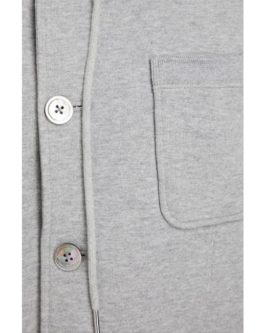 Thom Browne Gray Striped French Cotton-terry Hooded Blazer for men