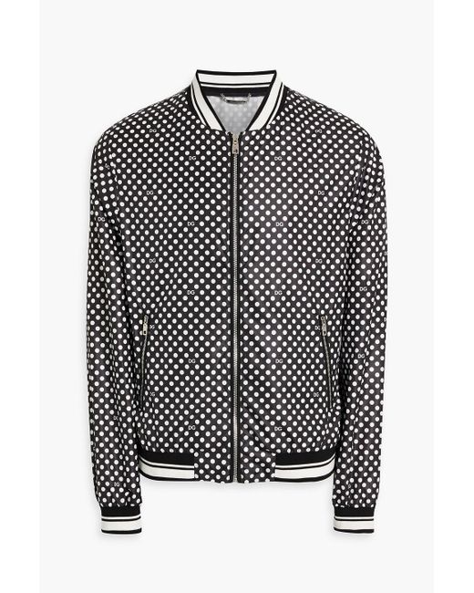 Dolce & Gabbana Black Printed Shell Bomber Jacket for men