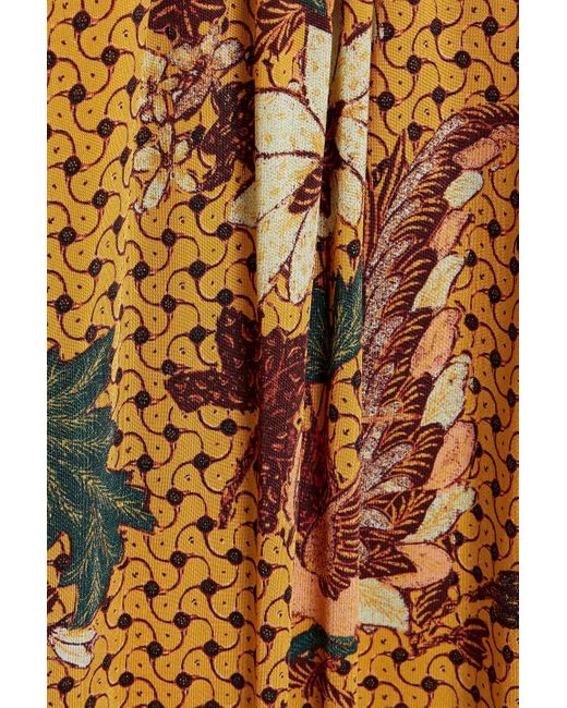 Ulla Johnson Metallic Noemi bedrucktes midikleid aus stretch-jersey mit cut-outs