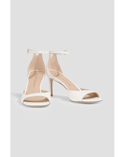 Stuart Weitzman White Leather Sandals