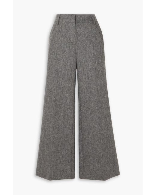 See By Chloé City Wool-blend Tweed Straight-leg Pants in Gray | Lyst