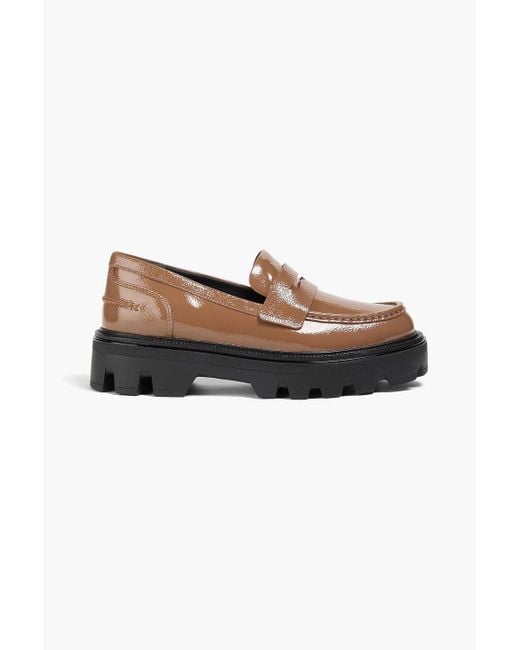 Rag & Bone Brown Quinn Patent-Leather Platform Loafers