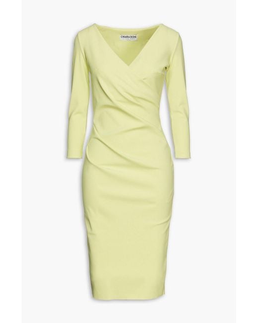 La Petite Robe Di Chiara Boni Synthetic Luiza Wrapeffect Scuba Dress in Yellow Lyst Canada