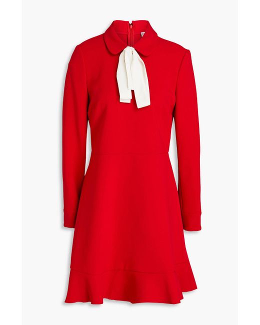 RED Valentino Red Pussy-bow Crepe Mini Dress