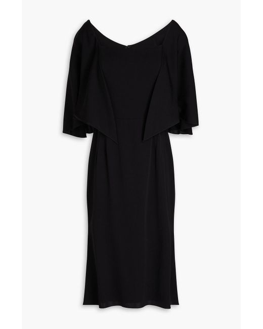 Dolce & Gabbana Black Cape-effect Silk-blend Dress