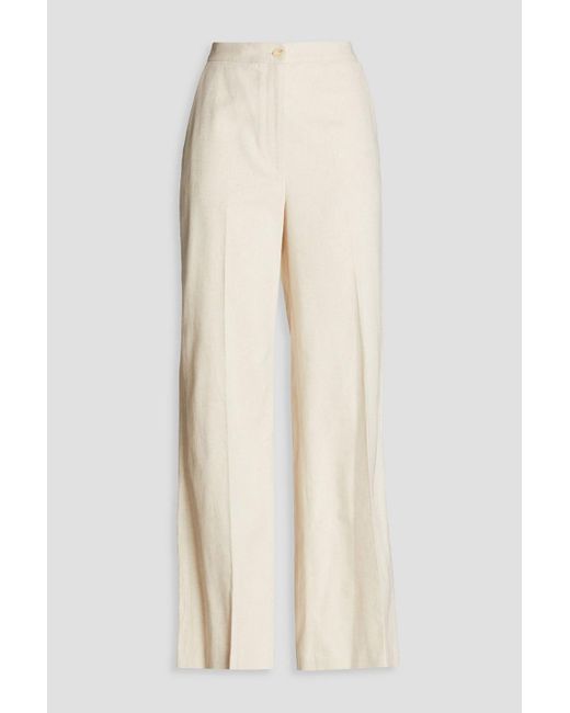 Claudie Pierlot Natural Cotton And Linen-blend Twill Straight-leg Pants