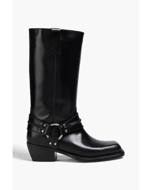 Sandro Black Studded Leather Boots