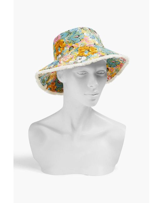 Zimmermann Yellow Floral-print Linen Bucket Hat