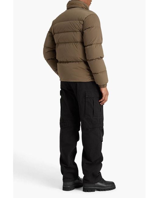 C P Company Brown Webbing-Trimmed Quilted Shell Down Jacket for men