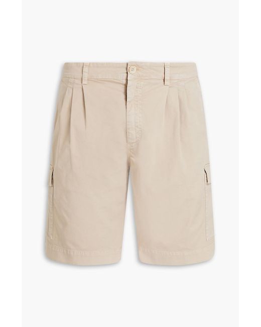 Dolce & Gabbana Natural Appliquéd Stretch-cotton Cargo Shorts for men