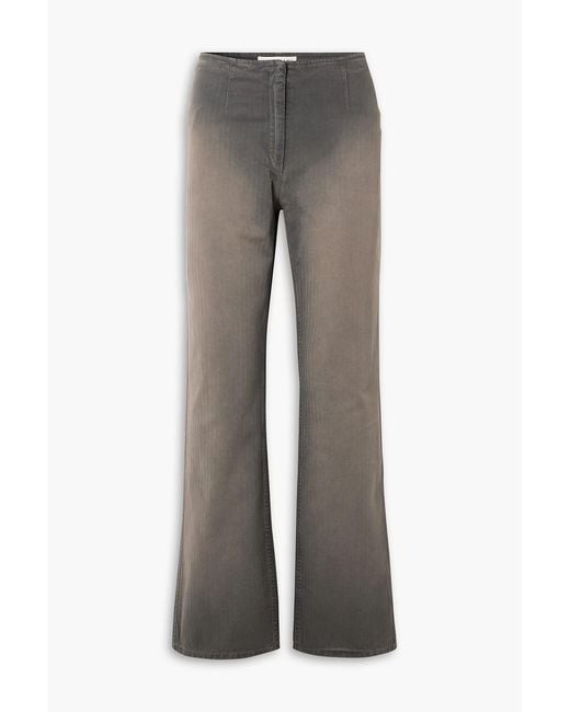 Our Legacy Gray Biker Low-rise Wide-leg Herringbone Jeans