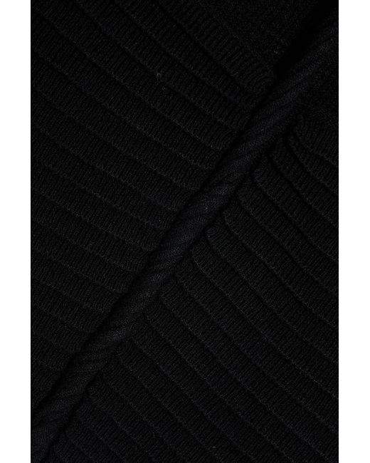 Altuzarra Black Off-the-shoulder Cutout Pointelle-knit Top
